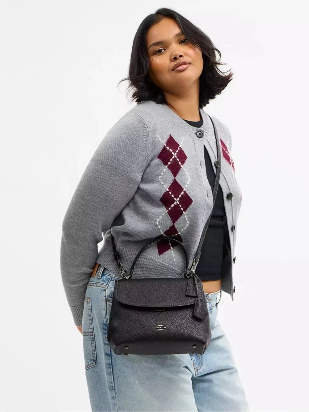 NWT Coach Emory Top Handle Bag CCE53 Gunmetal/Black